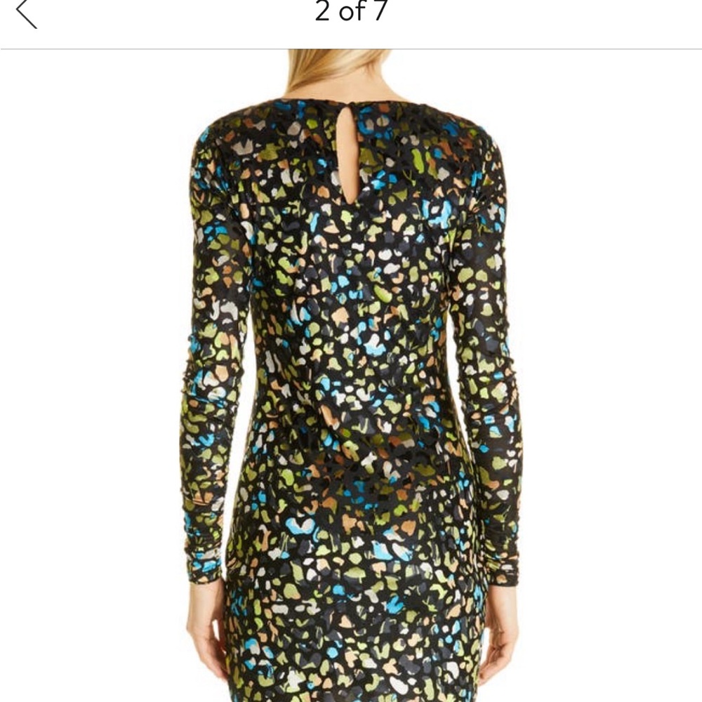 Ted Baker London Amalya Devoré Long Sleeve Body-Con Dress